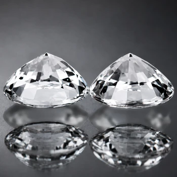 5.00 mm Round 2 pieces Superb Luster Natural Ceylon White Sapphire [Flawless-VVS]-[AAA Grade]