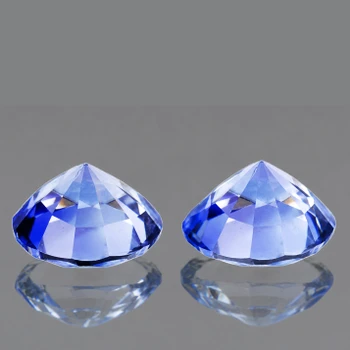 5.00 mm Round 2pcs} Top Luster Natural Light Ceylon Blue Sapphire [Flawless-VVS]
