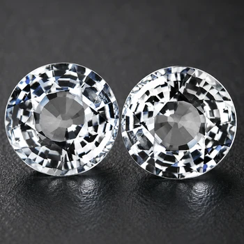 4.80 mm Round 2 pieces Superb Luster Natural Ceylon White Sapphire [Flawless-VVS]-[AAA Grade]