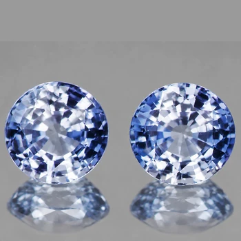 4.80 mm Round {2pcs} Top Luster Natural Light Ceylon Blue Sapphire [Flawless-VVS]