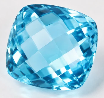 13.00 mm Cushion Double Checker {10.02ct} AAA Fire Luster Natural Intense Sky Blue Topaz [Flawless-VVS]