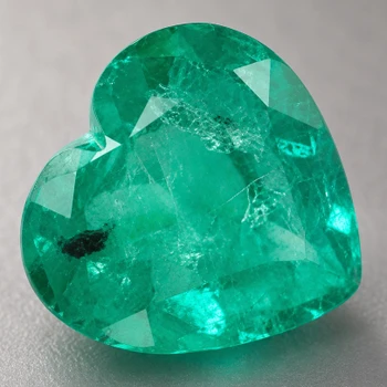 6.00 mm Heart 0.66ct Natural Zambian Brilliant Green Emerald [SI]