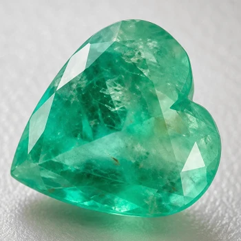 6.00 mm Heart 0.55ct Natural Zambian Brilliant Green Emerald [SI]