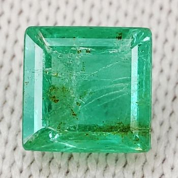 4.00 mm Square {0.48ct} Natural Zambian Brilliant Green Emerald [SI]