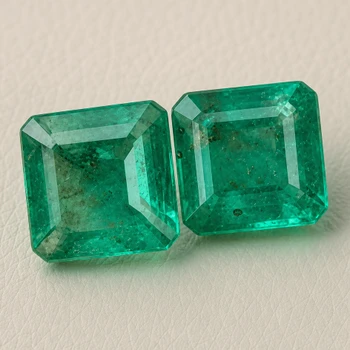 4.00 mm Square 2pcs Natural Zambian Brilliant Green Emerald [SI]