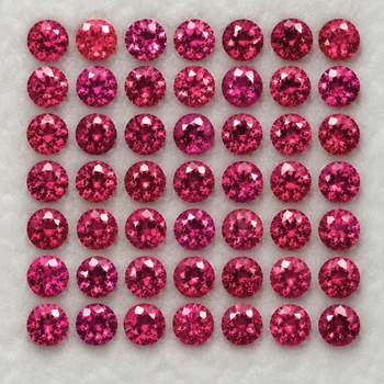 1.40 mm Round Machine Cut 80pcs Superb Luster Natural Brilliant Pink Red Ruby [Flawless-VVS]