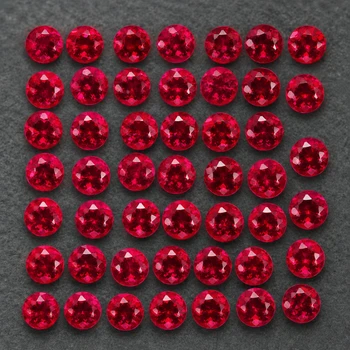 1.50 mm Round 40pcs Machine Cut Fire Luster Natural Pigeon Blood Red Mogok Ruby [VVS-SI]
