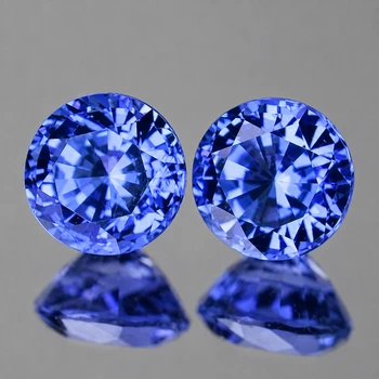 4.00 mm Round 2 pcs Natural Brilliant Ceylon Blue Sapphire [Flawless-VVS]