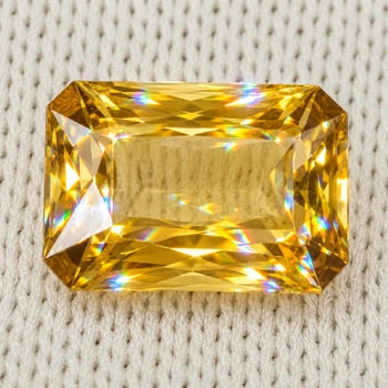 8x5 mm Octagon 1.20ct Superb Luster Rainbow Spark Natural Yellow Sphene [Flawless-VVS]