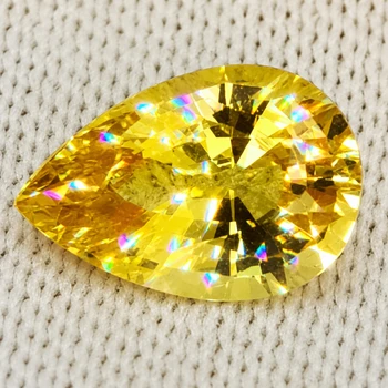 8x6 mm Pear 1.40cts Superb Luster Rainbow Spark Natural Yellow Sphene [Flawless-VVS]