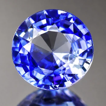 5.30 mm Round {0.68ct} AAA Luster Natural SriLanka Bi-Color Blue Sapphire [Flawless-VVS]