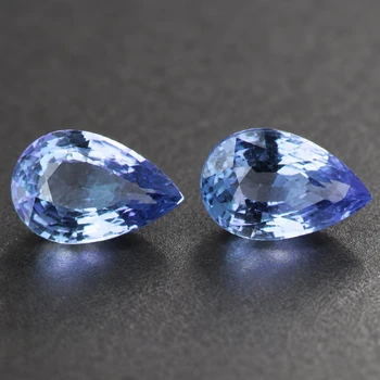 6x4 mm Pear 2 pcs Fire Luster Natural Light Blue Sapphire [Flawless-VVS]