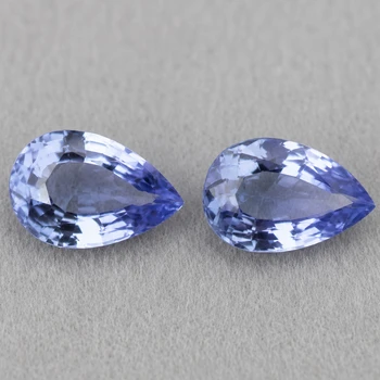 7x5 mm Pear 2 pcs Fire Luster Natural Light Blue Sapphire [Flawless-VVS]