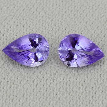7x5 mm Pear 2 pcs Fire Luster Natural Light Violet Blue Sapphire [Flawless-VVS]