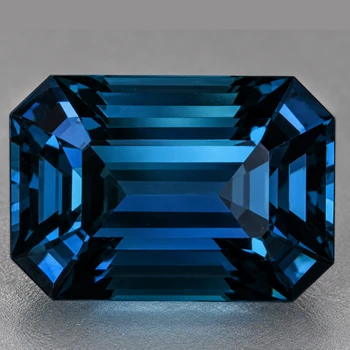 7x5 mm Octagon {0.86ct} Top Luster Natural Titanium Blue Spinel [Flawless-VVS]
