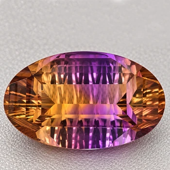 26x19 mm Oval 45.55cts AAA Fire Luster Natural Bi-color Bolivian Ametrine [Flawless-VVS]