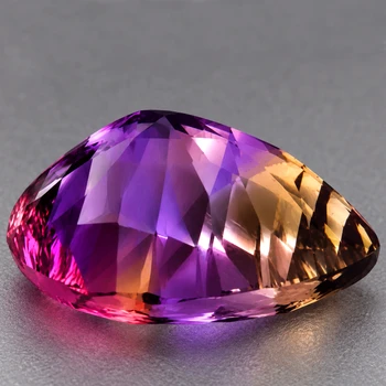 26x22.5 mm Pear 52.82cts AAA Fire Luster Natural Bi-color Bolivian Ametrine [Flawless-VVS]