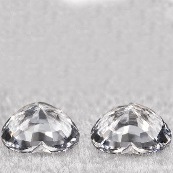 5.50 mm Heart 2 pcs Top Luster Natural White Sapphire [Flawless-VVS]