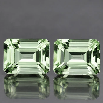 11x9 mm Octagon 2pcs AAA Luster Natural Sparkling Green Amethyst [Flawless-VVS]