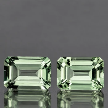 10x8 mm Octagon 2pcs AAA Luster Natural Sparkling Green Amethyst [Flawless-VVS]