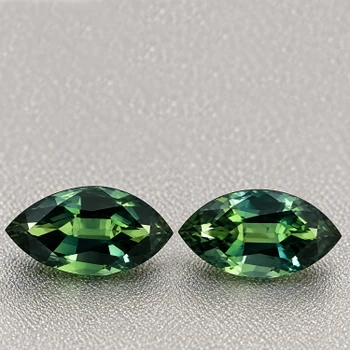 8.5x4.5 mm Marquise 2pcs Brilliant Natural Madagascar Green Sapphire [Flawless-VVS]