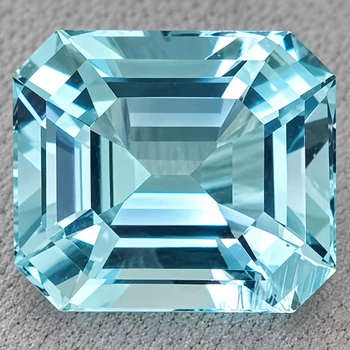 7.5x6.5 mm Octagon {1.70cts} Fire Luster Natural Top Blue Aquamarine [VVS-Eye Clean]