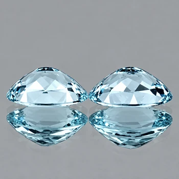 7x5 mm Oval 2 pcs Fire Luster Natural Brilliant Santa Maria Blue Aquamarine [Flawless-VVS]