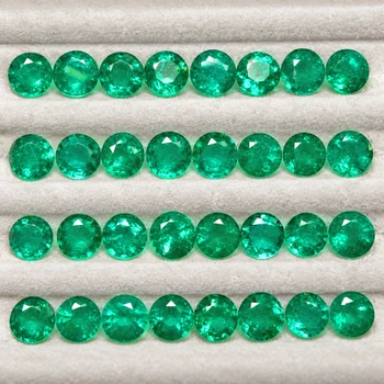 2.30 mm Round 20 pieces Sparkling Natural Brilliant Zambia Green Emerald [VS-SI]