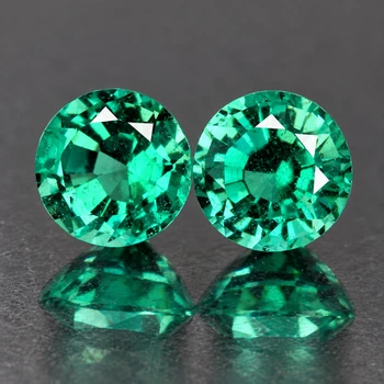 3.00 mm Round 2 pieces Lustrous Zambian Natural Premium Green Emerald [VVS-VS]-Top Grade