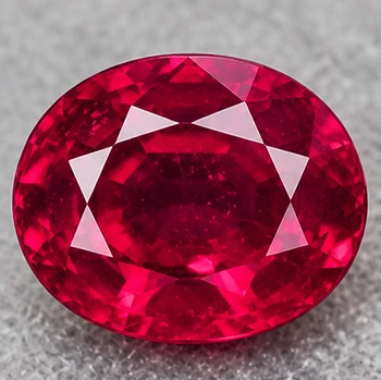 4.5x3.5 mm Oval {0.35ct} Lustrous Natural Red Burma Ruby [VVS]-Top Color