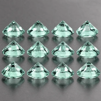 2.80 mm Round Diamond Cut 12pcs Natural Light Green Emerald [Flawless-VVS]