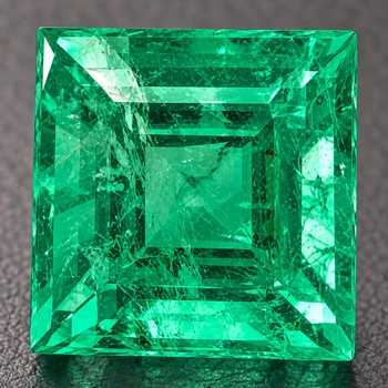 5.50 mm Square {0.90ct} Natural Brilliant Pakistan Swat Neon Green Emerald [SI]