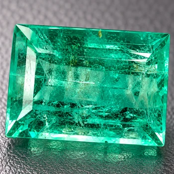 5x4 mm Baguette {0.48ct} Natural Brilliant Pakistan Swat Neon Green Emerald [SI]