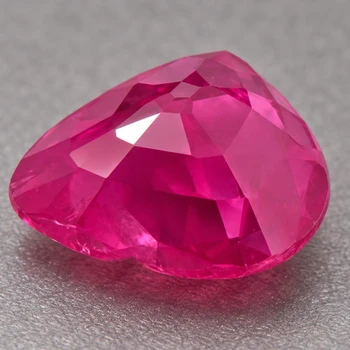 5.00 mm Heart {0.52ct} Top Luster Natural Intense Pink Red Burma Ruby [SI]