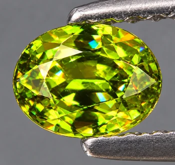6x5 mm Oval 0.98ct Superb Luster Rainbow Spark Natural Canary Yellow Sphene [Flawless-VVS]