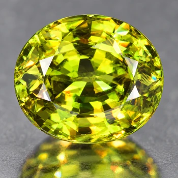 6x5 mm Oval 0.90ct Superb Luster Rainbow Spark Natural Canary Yellow Sphene [VVS]