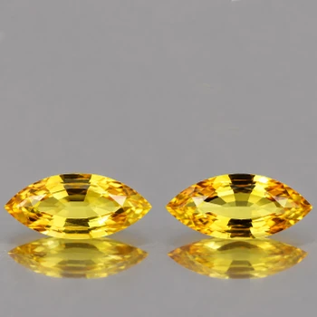 8x4 mm Marquise 2pcs Top Luster Natural Yellow Sapphire [Flawless-VVS]