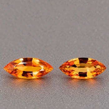 6.5x3.5 mm Marquise 2pcs Top Luster Natural Golden Yellow Sapphire [Flawless-VVS]