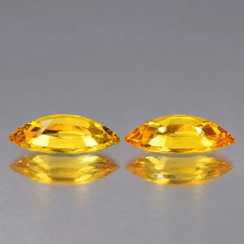 6.5x3.5 mm Marquise 2pcs Top Luster Natural Intense Yellow Sapphire [Flawless-VVS]