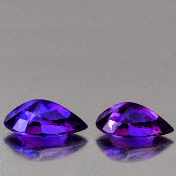 5x3 mm Pear 2pcs AAA Fire Natural Intense Purple Sapphire [Flawless-VVS]