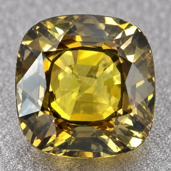 4.50 mm Cushion {0.60ct} Top Luster Natural Madagascar Intense Yellow Sapphire [Flawless-VVS]