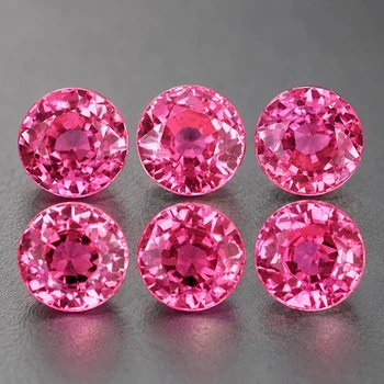 3.00 mm Round 6 pieces Brilliant Luster Natural Intense Pink Sapphire [Flawless-VVS]