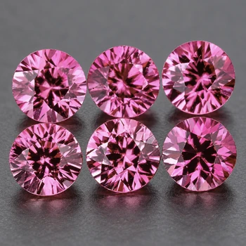 3.00 mm Round 6 pieces Diamond Cut Natural Brilliant Pink Sapphire [Flawless-VVS]