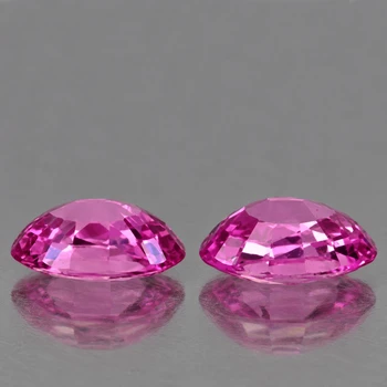 5x3 mm Oval 2pcs Top Luster Natural Vivd Pink Sapphire [Flawless-VVS]-Top Grade