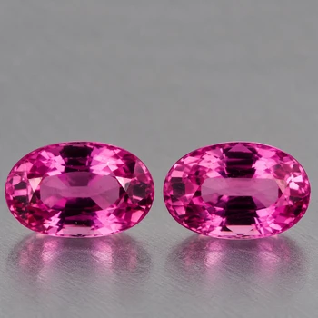 5x3 mm Oval 2pcs Top Luster Natural Vivd Pink Sapphire [Flawless-VVS]-Top Grade