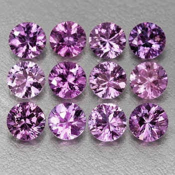 2.50 mm Round Machine Cut 12pcs Natural Purple Sapphire [Flawless-VVS]