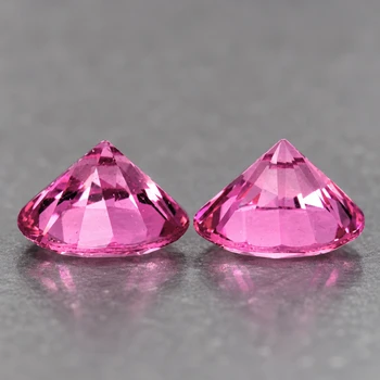3.50 mm Round 2 pieces Diamond Cut Natural Brilliant Pink Sapphire [Flawless-VVS]