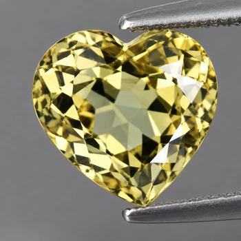 6.00 mm Heart 0.78ct Brilliant Luster Natural Golden Beryl 'Heliodor' [Flawless-VVS]