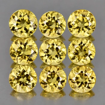 3.00 mm Round 6pcs AAA Fire Luster Natural Yellow Beryl 'Heliodor' [Flawless-VVS]