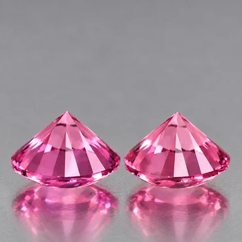 4.00 mm Round 2 pieces Diamond Cut Natural Brilliant Intense Pink Sapphire [Flawless-VVS]